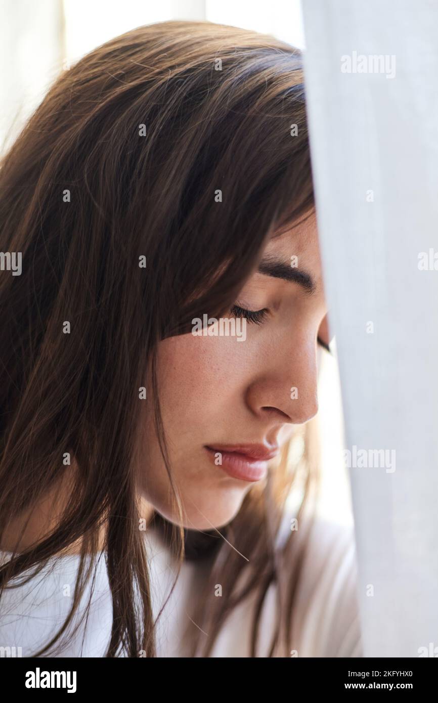 Closeup woman crying hi-res stock photography and images - Alamy