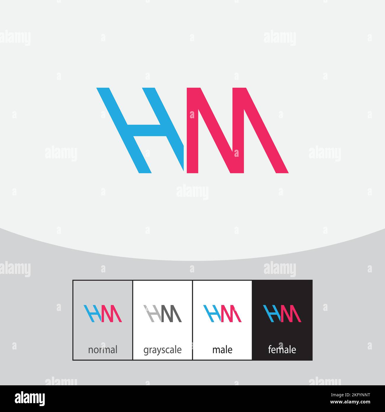 Letter HM logo design vector. Vector illustration. Stock Vector