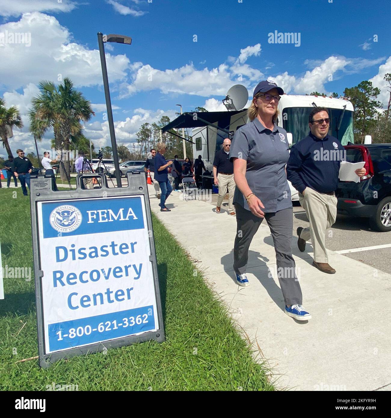 North Point, FL, USA--10/15/2022--FEMA Administrator Deanne Criswell visits a Disaster Recovery Center.    Jocelyn Augustino/FEMA Stock Photo