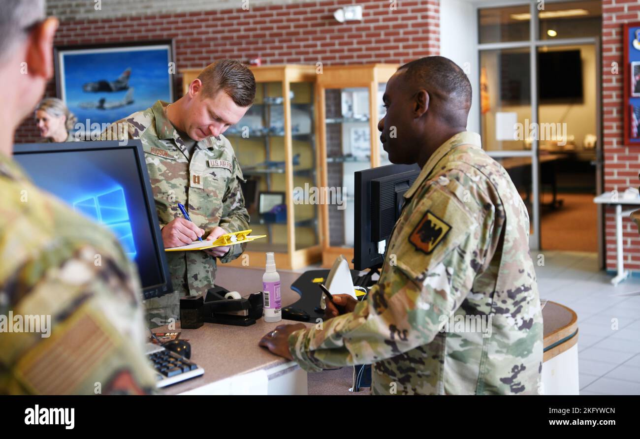 U.S. Air Force Chief Master Sgt. Maurice Williams, right, command chief, Air National Guard