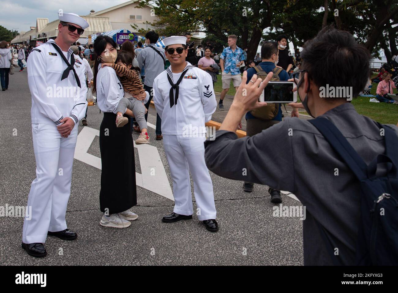 YOKOSUKA, Japan (Oct. 16, 2022) Local Japanese community members pose
