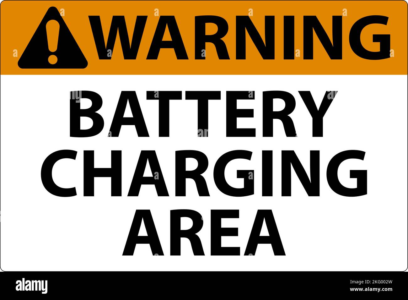 Warning Battery Charging Area Sign On White Background Stock Vector