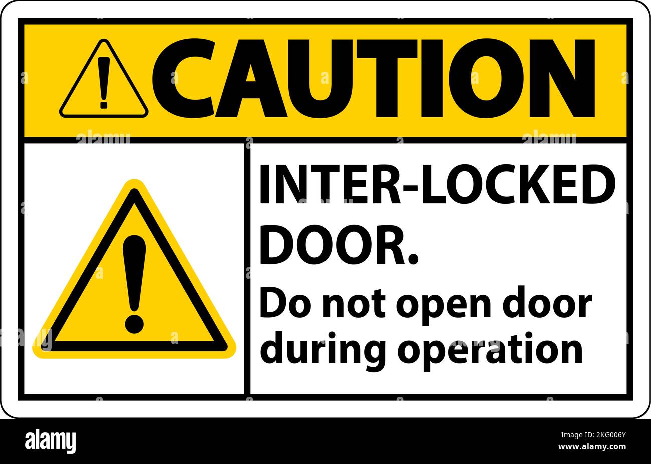 Safety Sign Caution Interlock Doors Do Not Open Door During Operation 