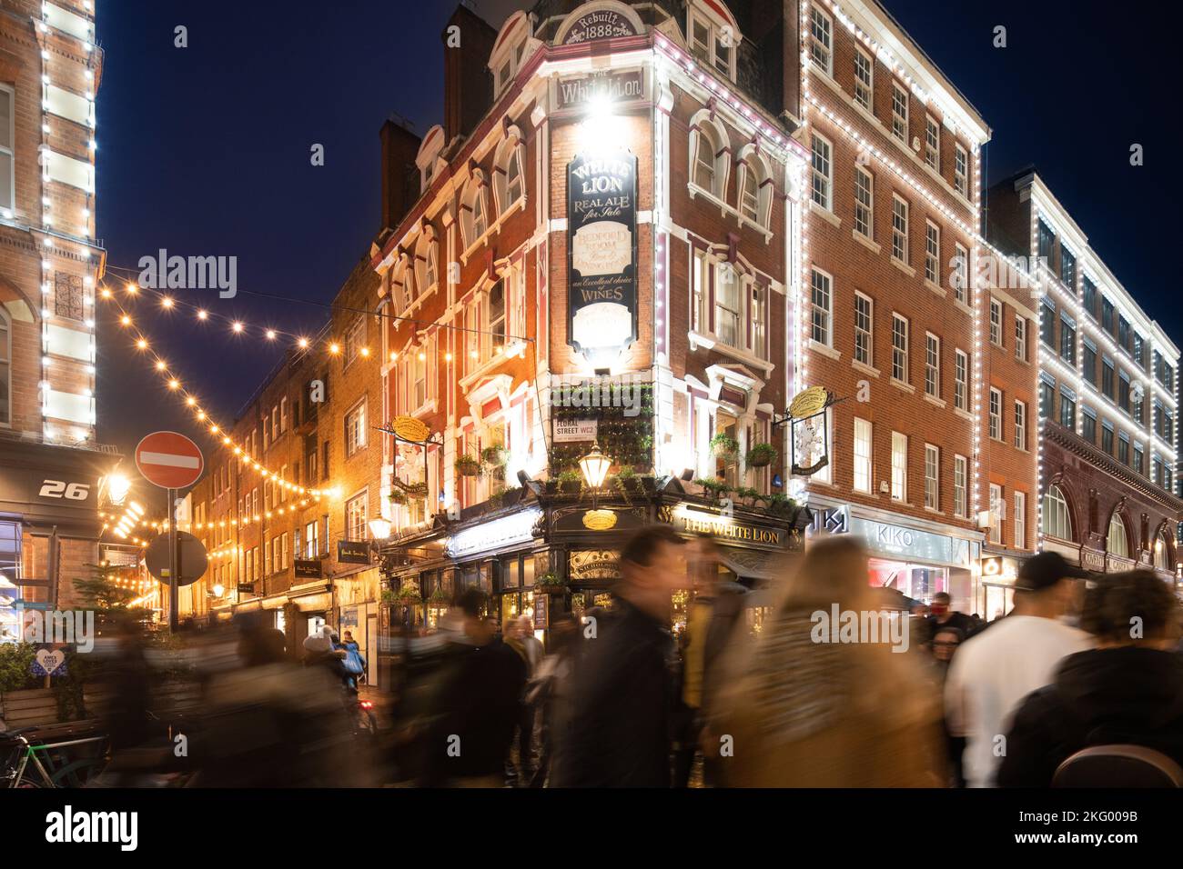 Covent Garden Christmas lights, London Stock Photo