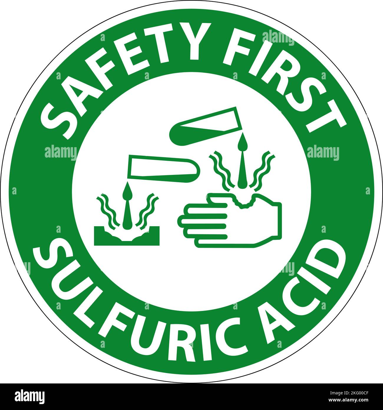 Safety First Sulfuric Acid Sign On White Background Stock Vector Image