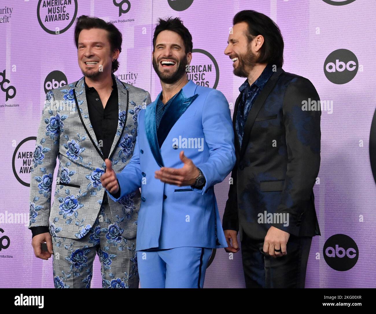 Los Angeles, United States. 20th Nov, 2022. (L-R) Josh McSwain, Matt Thomas and Scott Thomas of Parmalee arrive for the 50th annual American Music Awards at the Microsoft Theater in Los Angeles on Sunday, November 20, 2022. Photo by Jim Ruymen/UPI Credit: UPI/Alamy Live News Stock Photo