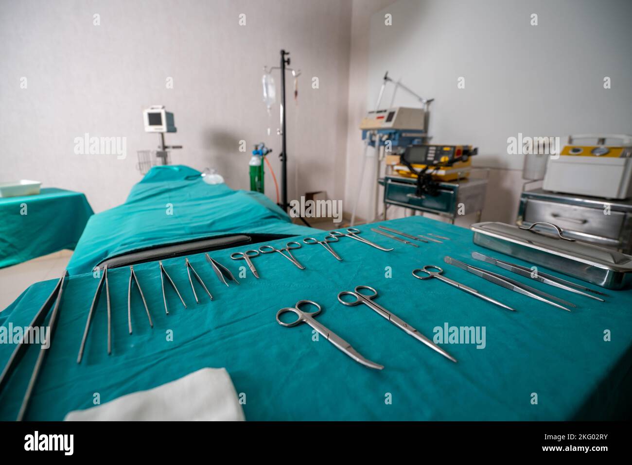 Sterile operation room in the hospital display sets of medical surgical