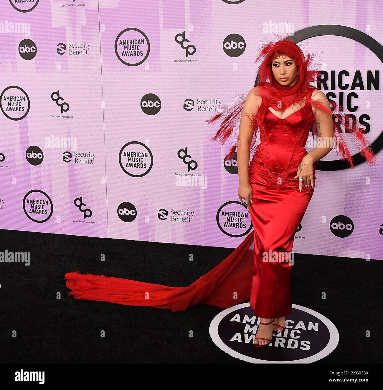 Kali Uchis attends the 2022 American Music Awards at Microsoft Theater ...