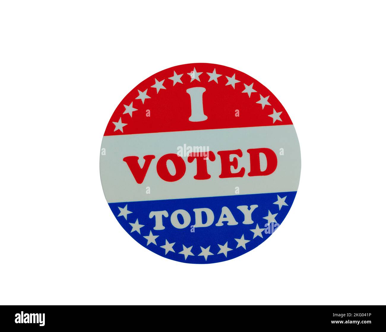 Single vote sticker isolated on white background for United States election to illustrate voter rights Stock Photo