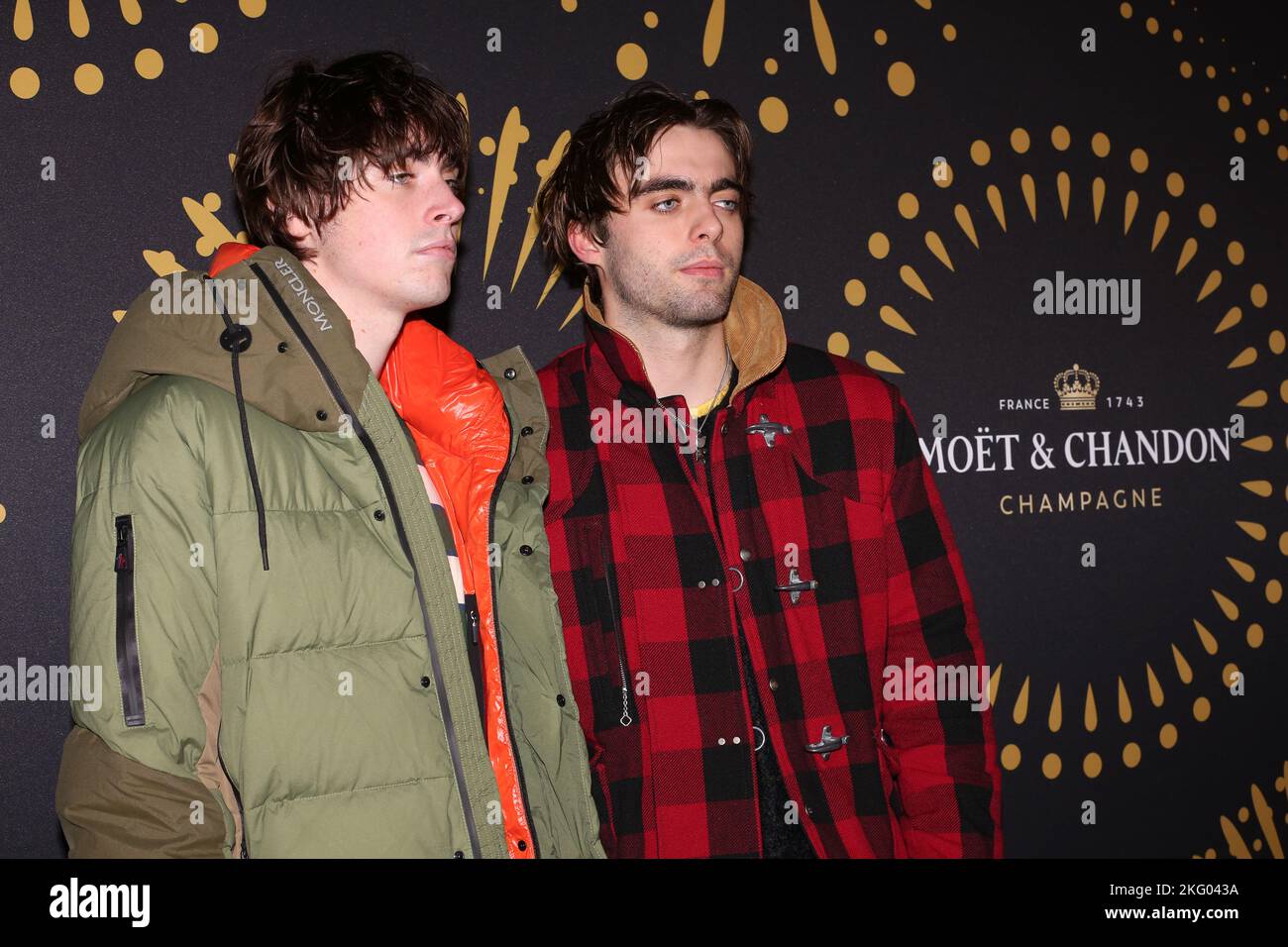 Gene Gallagher and Lennon Gallagher attend Skate at Somerset House with Moët & Chandon Stock Photo