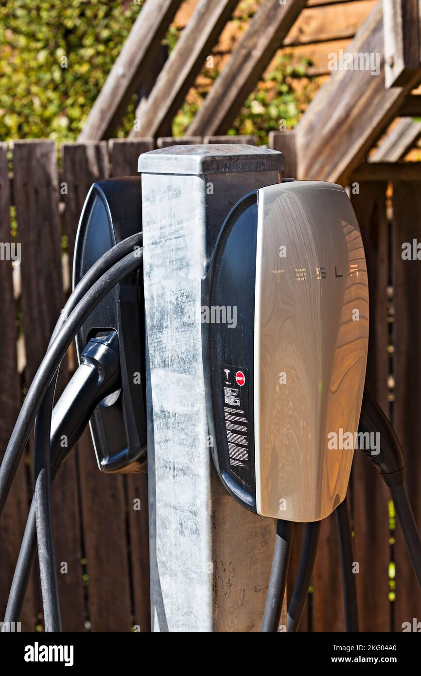 Ballarat Australia / Tesla Electric Vehicle Charging Station at