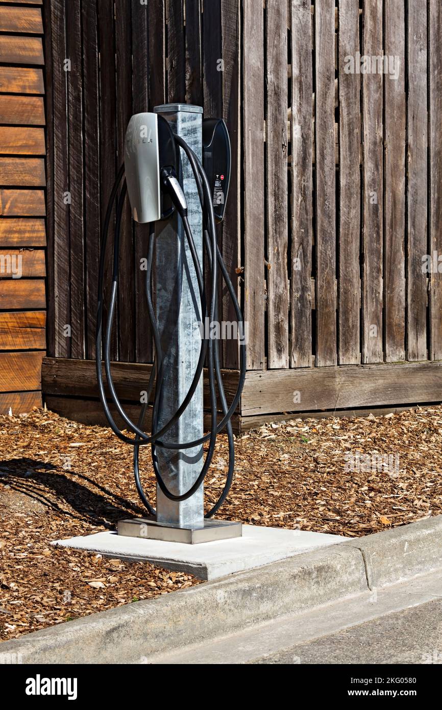 Ballarat Australia / Tesla Electric Vehicle Charging Station at