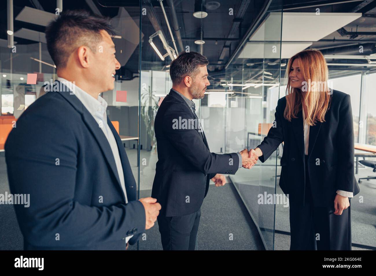 Business male partnership handshake. Photo handshaking process ...