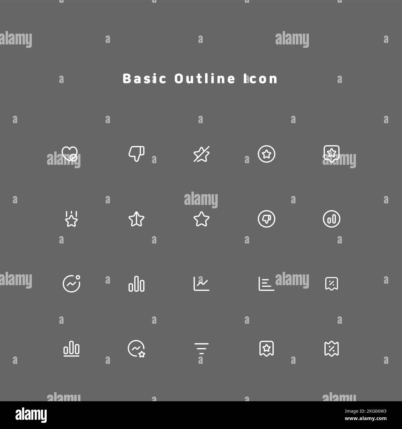simple and minimal basic essential line icon set for ui ux web and mobile interface Stock Photo