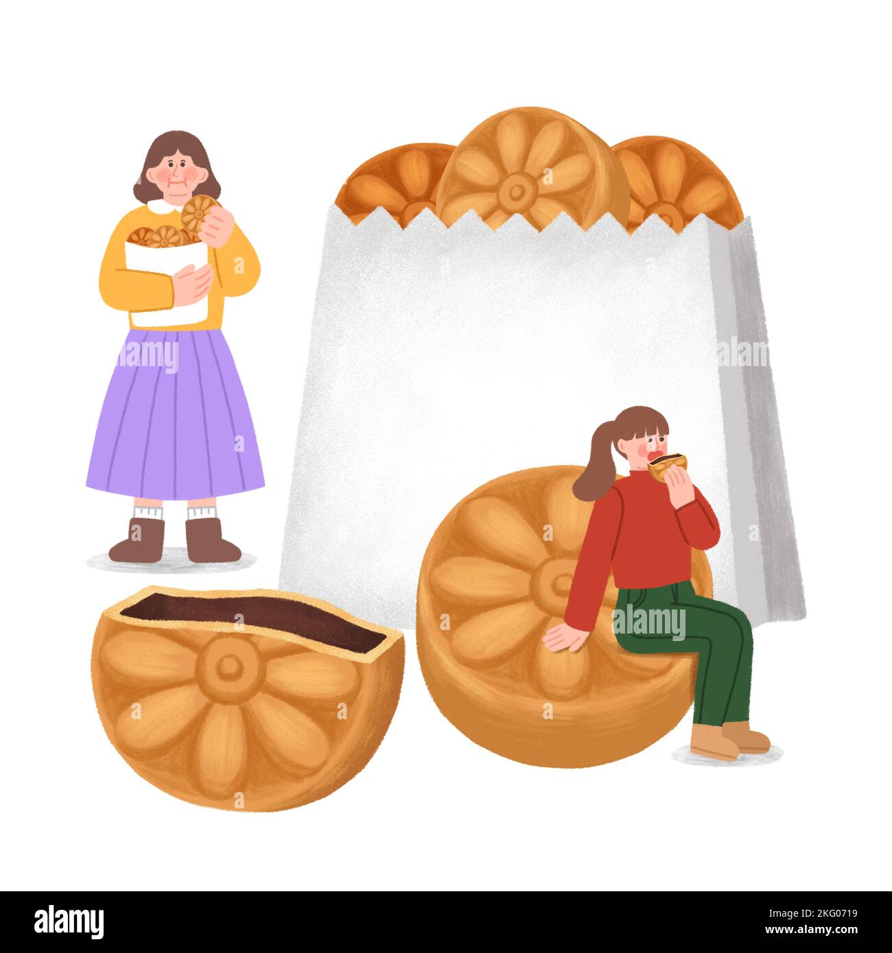 korean winter street food illustration gukhwa ppang Stock Photo Alamy