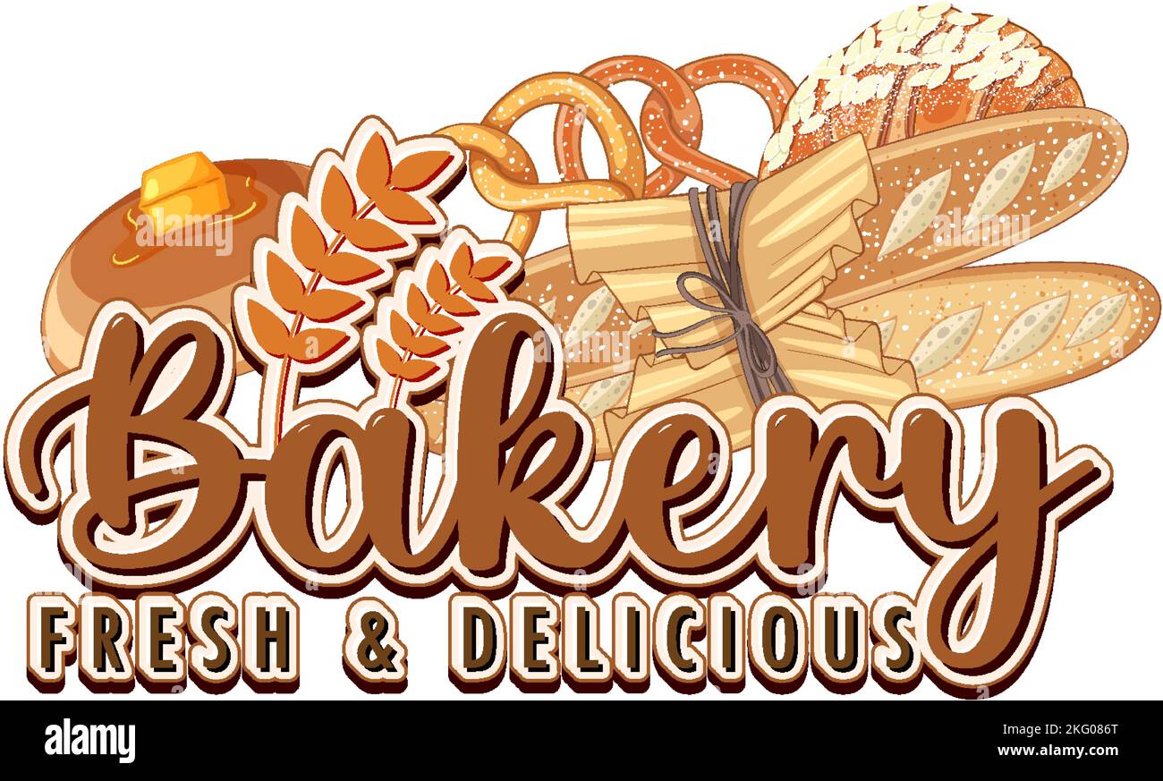 Bakery fresh and delicious text for banner or poster design ...