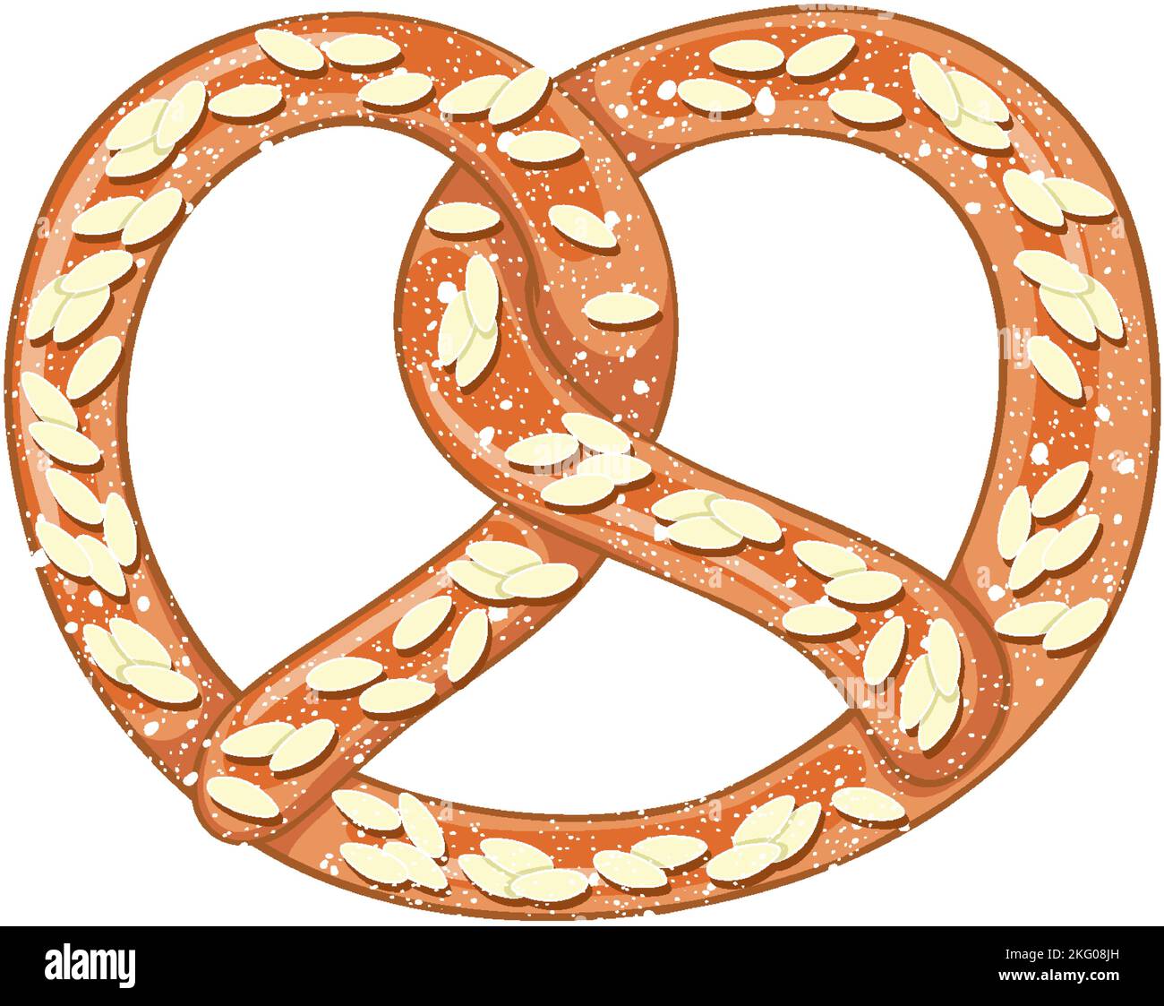 Almond pretzel bread islated illustration Stock Vector Image & Art - Alamy