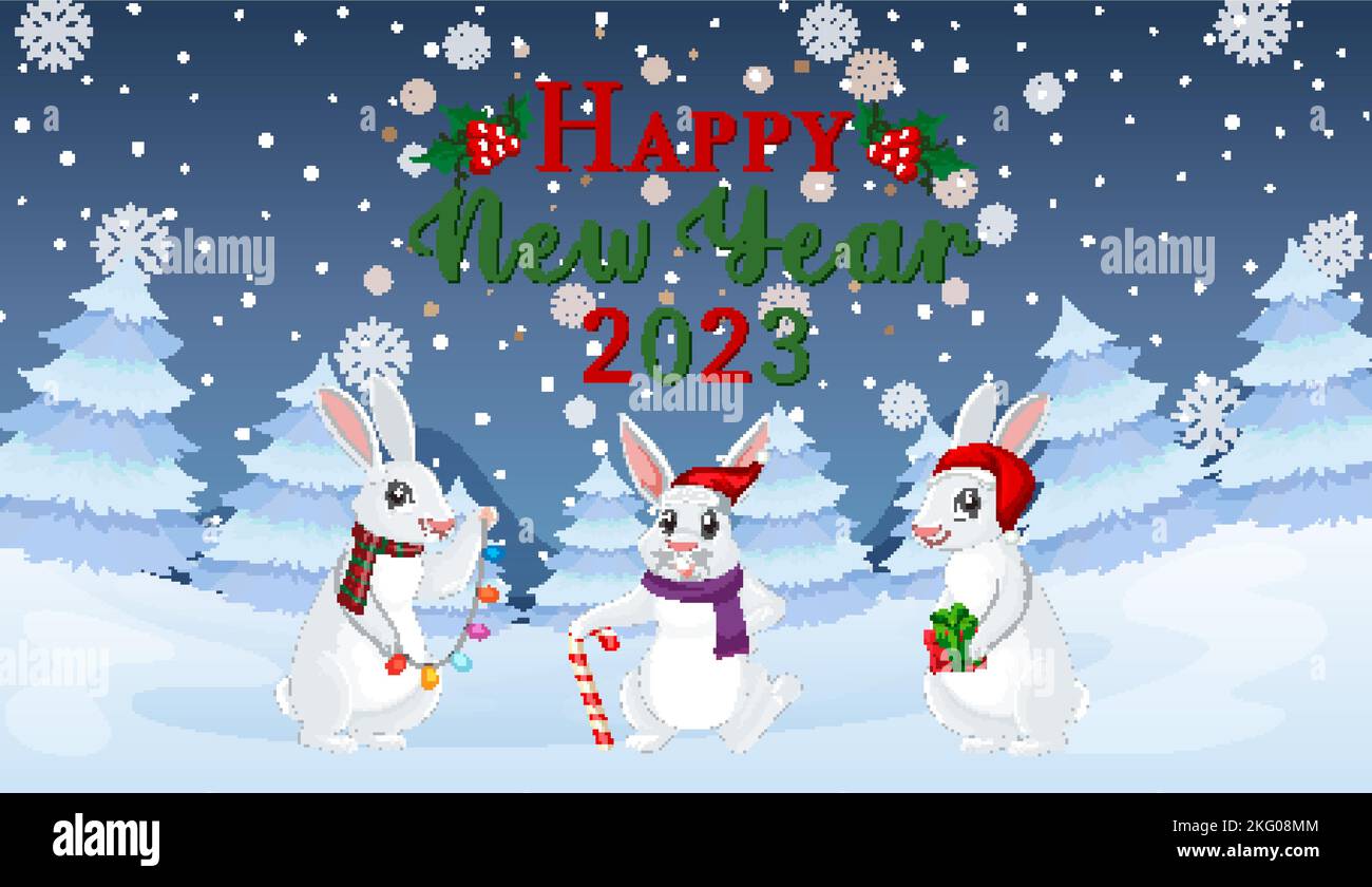 Merry Christmas And Happy New Year 2023 Illustration Stock Vector Image Merry Christmas And Happy New Year 2023 Illustration Stock Vector Image