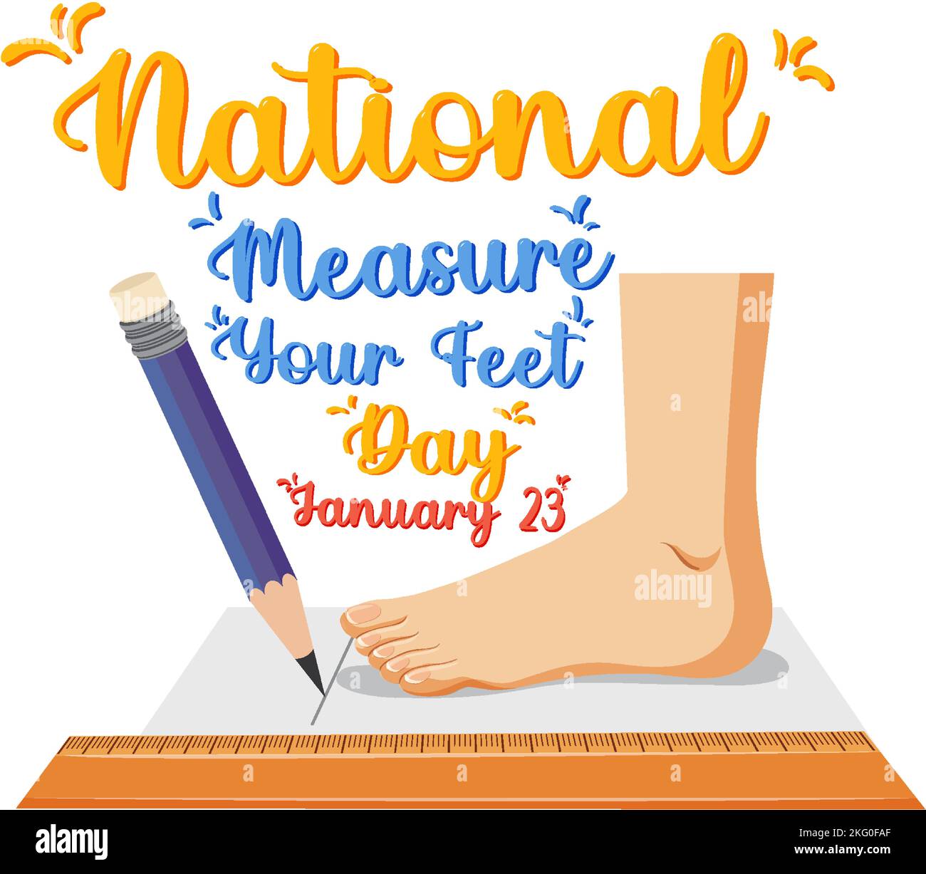 National Measure Your Feet Day Banner Design illustration Stock Vector