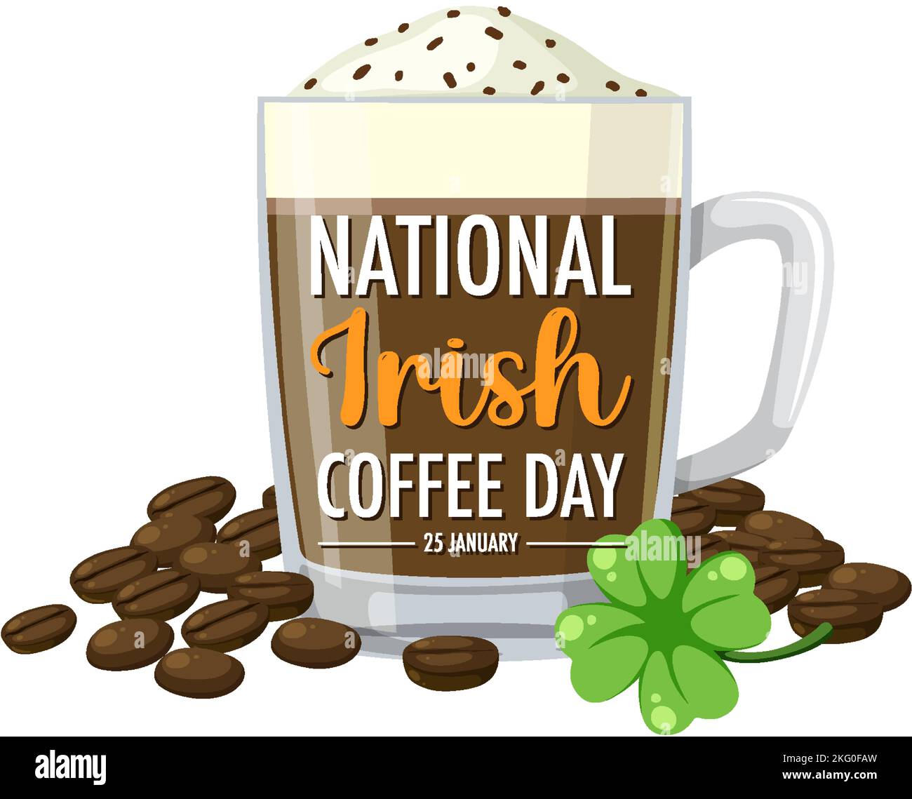 National Irish Coffee Day Banner Design illustration Stock Vector Image