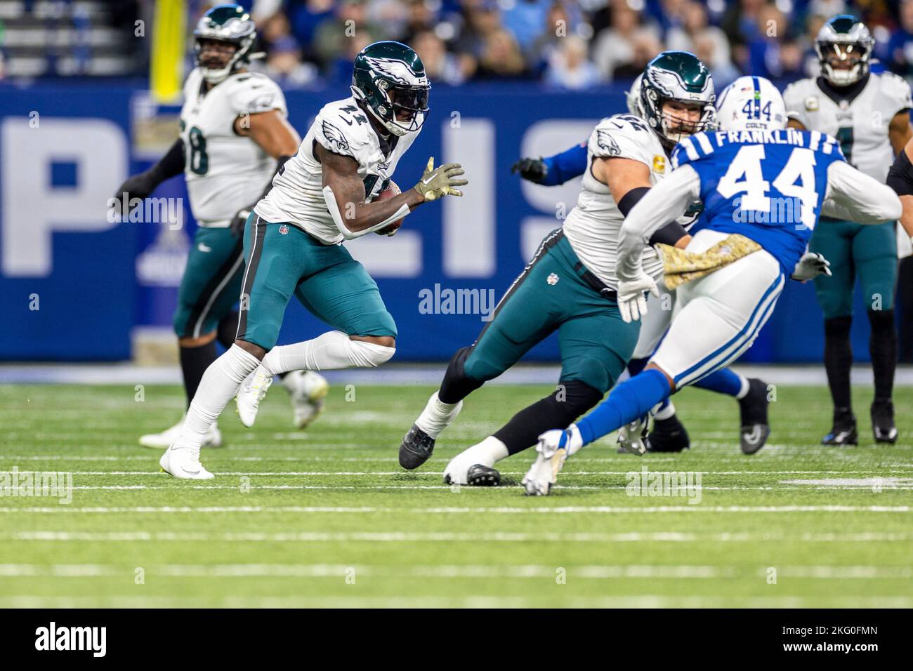 November 20, 2022: Philadelphia Eagles wide receiver A.J. Brown (11) runs  with the ball during NFL game against the Indianapolis Colts in  Indianapolis, Indiana. John Mersits/CSM Stock Photo - Alamy