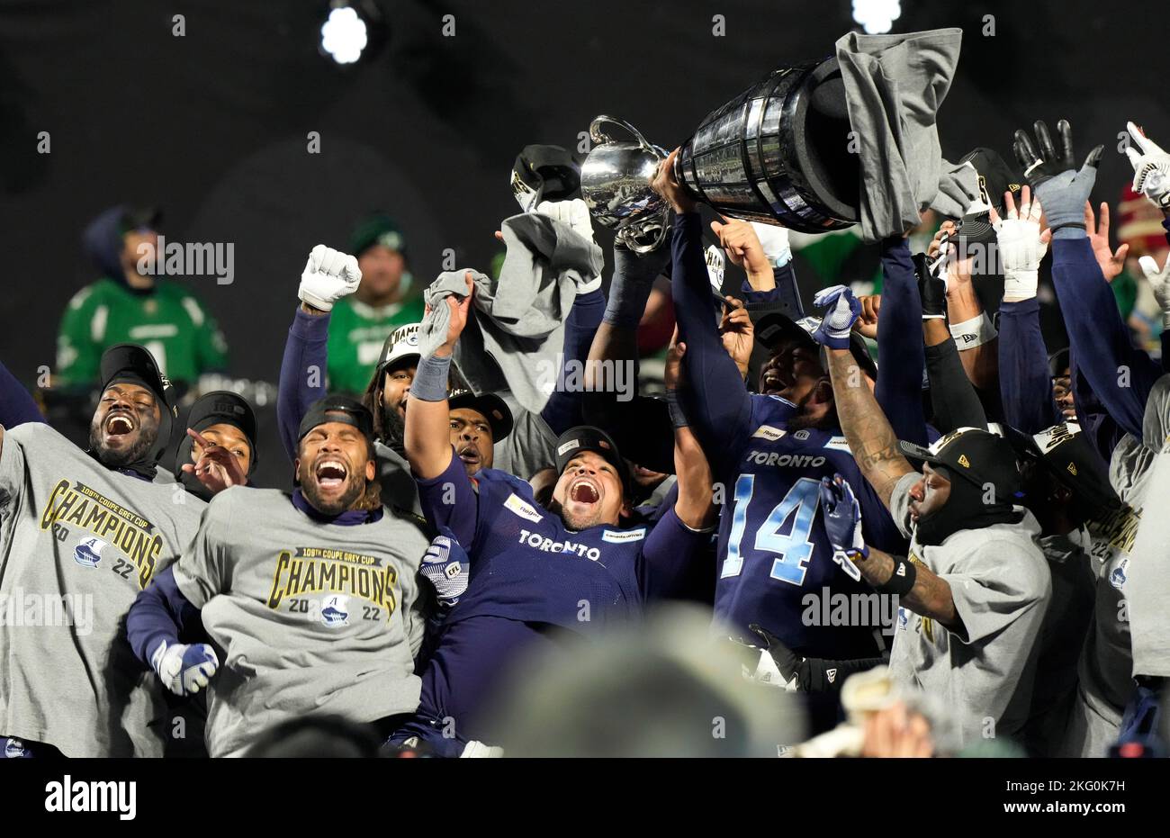 The Toronto Argonauts Hoist The Grey Cup As They Celebrate After ...