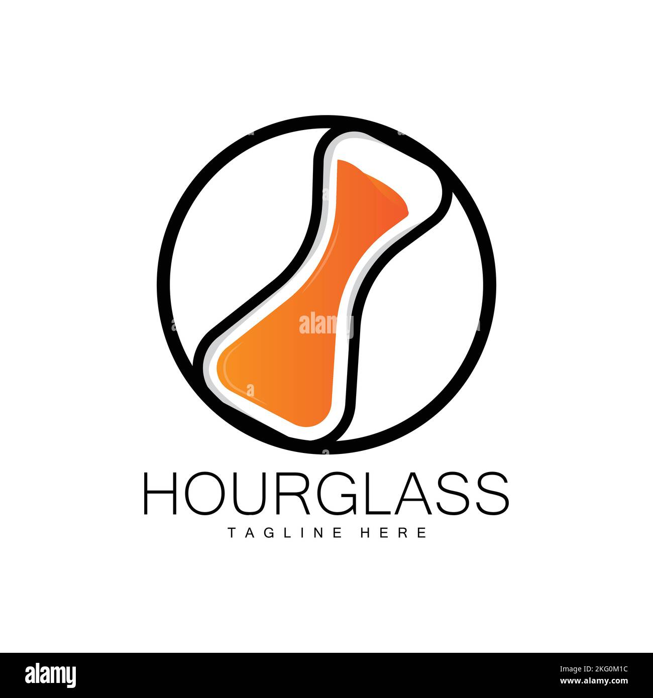 Hourglass Logo, Clock Time Design, Glass And Sand Style, Product Brand Illustration And Template Stock Vector