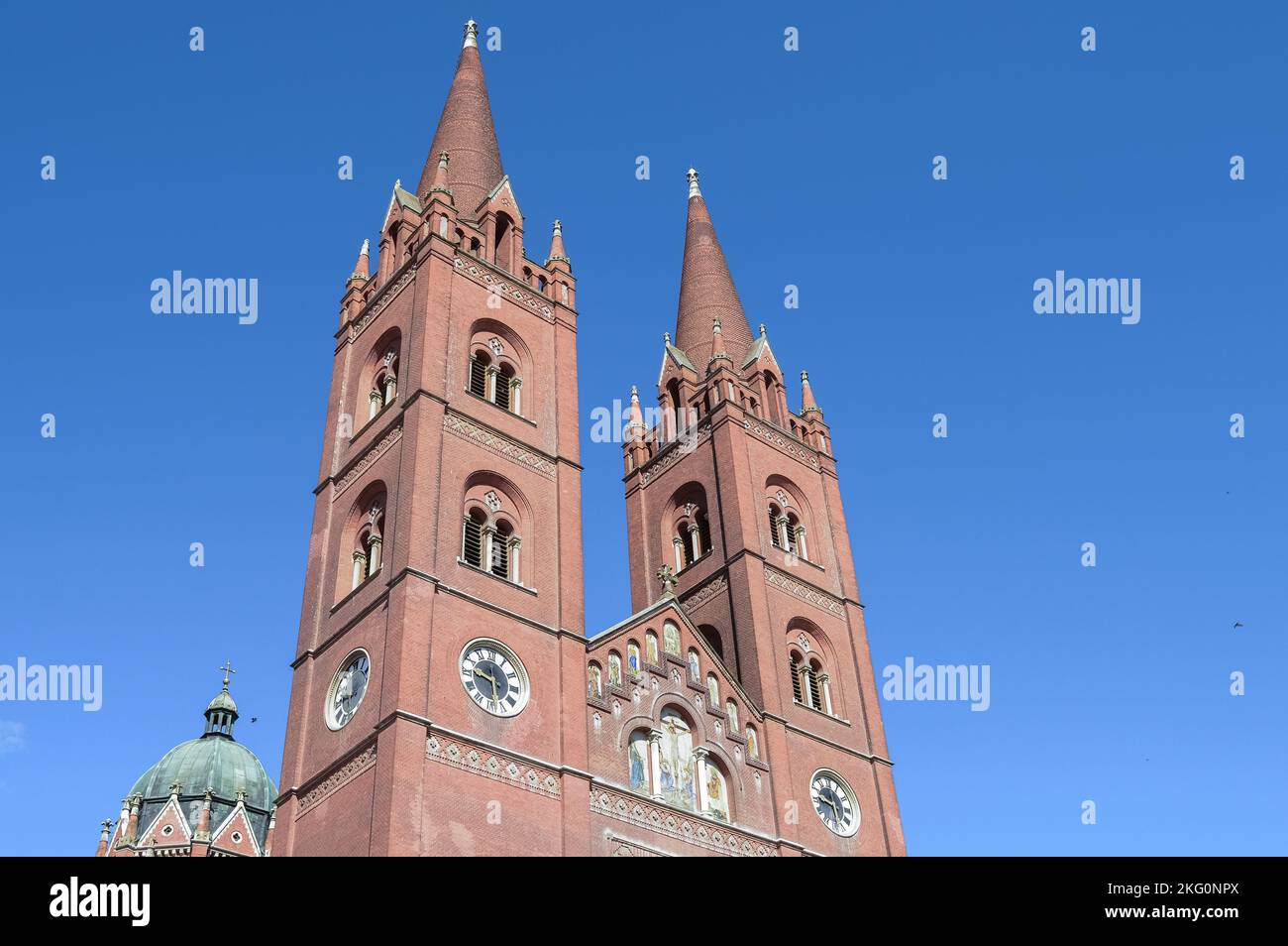 The Đakovo Cathedral or Cathedral basilica of St. Peter is the cathedral of the Roman Catholic Archdiocese of Đakovo-Osijek in Đakovo, Croatia. Stock Photo