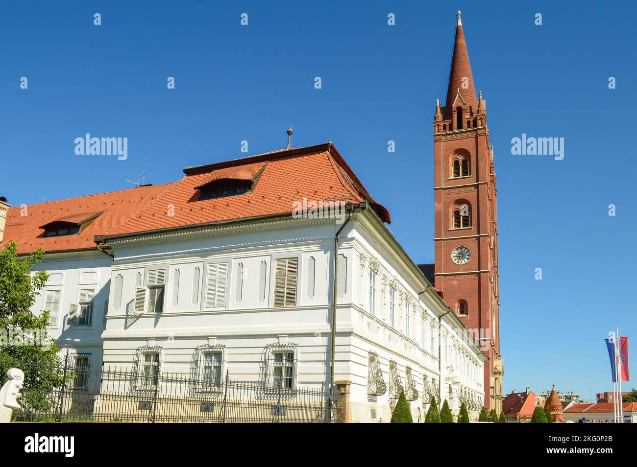 The Đakovo Cathedral or Cathedral basilica of St. Peter is the cathedral of the Roman Catholic Archdiocese of Đakovo-Osijek in Đakovo, Croatia. Stock Photo