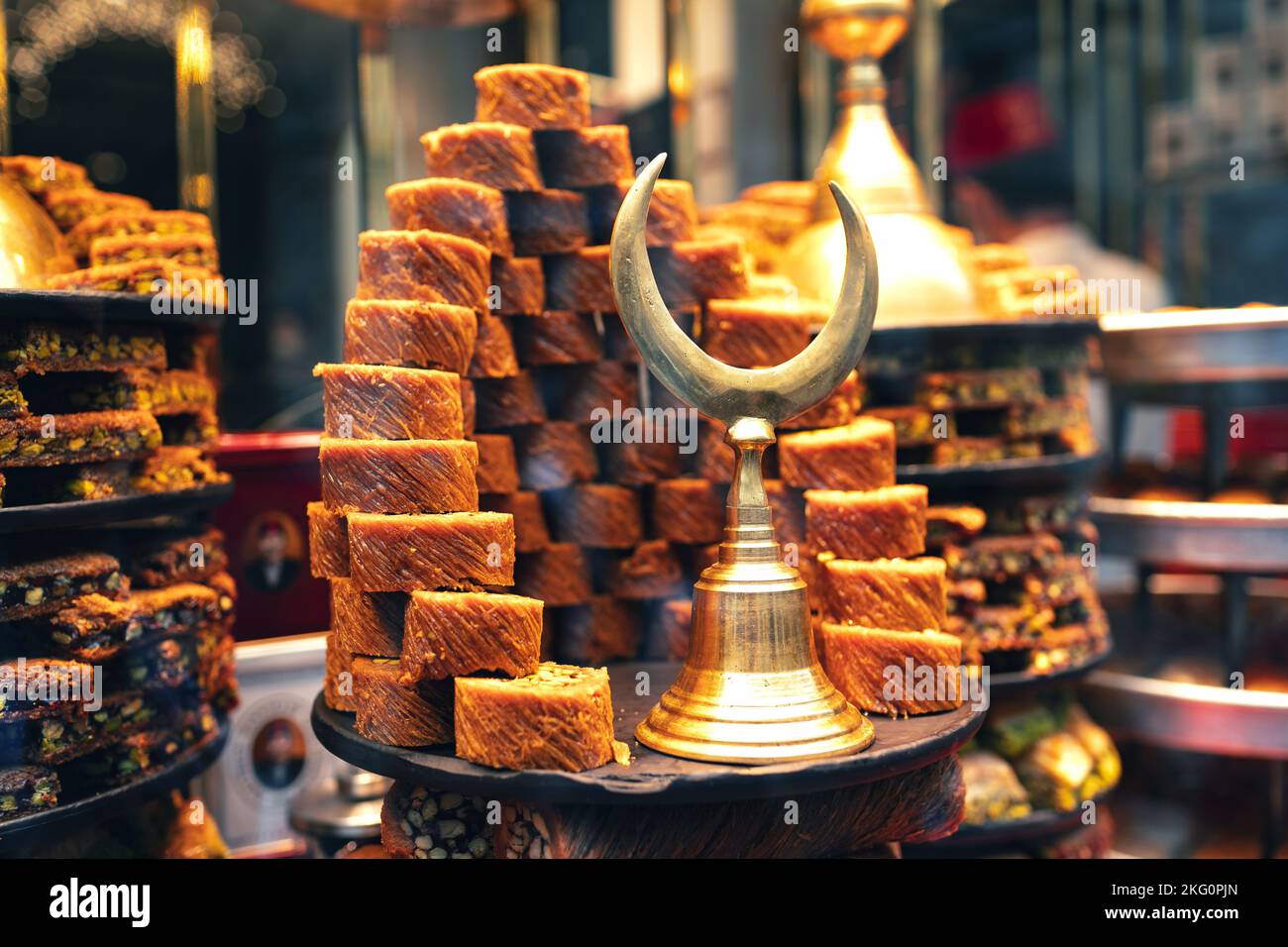 Rahat lukum in counter of a shop in Istanbul Stock Photo