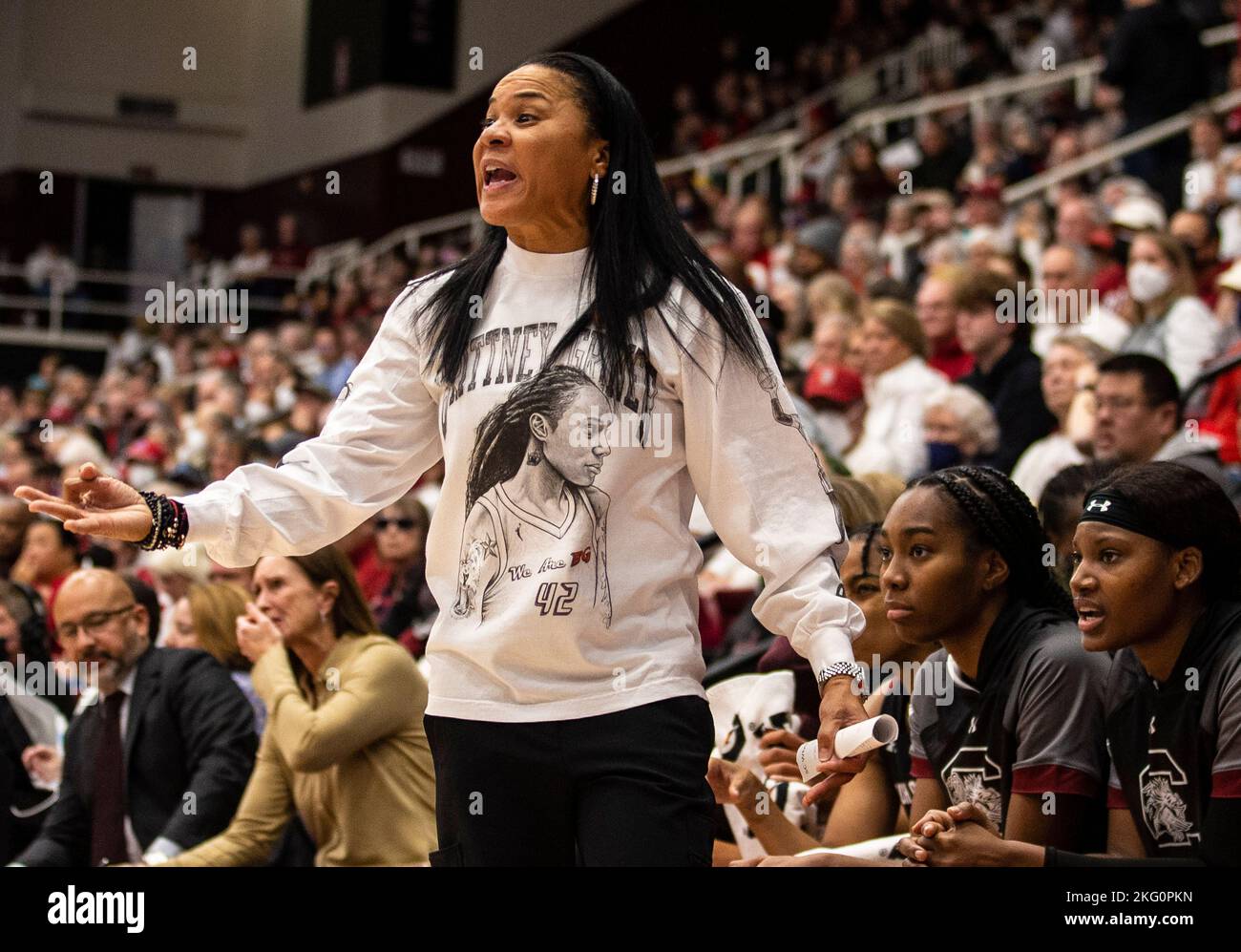 https://c8.alamy.com/comp/2KG0PKN/maples-pavilion-stanford-ca-20th-nov-2022-ca-usa-caption-correction-south-carolina-head-coach-dawn-staley-reacts-to-an-officials-call-during-the-ncaa-womens-basketball-game-between-south-carolina-gamecocks-and-the-stanford-cardinal-south-carolina-beat-stanford-76-71-in-overtime-at-maples-pavilion-stanford-ca-thurman-james-csmalamy-live-news-2KG0PKN.jpg