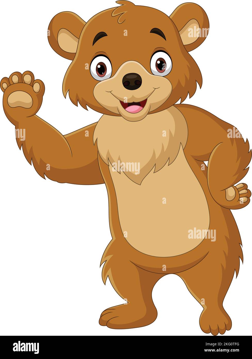 Cartoon funny bear waving hand Stock Vector Image & Art - Alamy