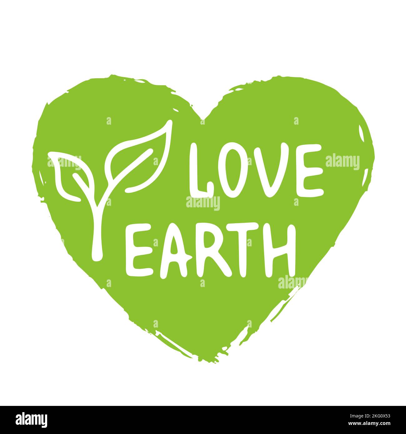 Vector illustration. Handwritten lettering of Love Earth. Template for