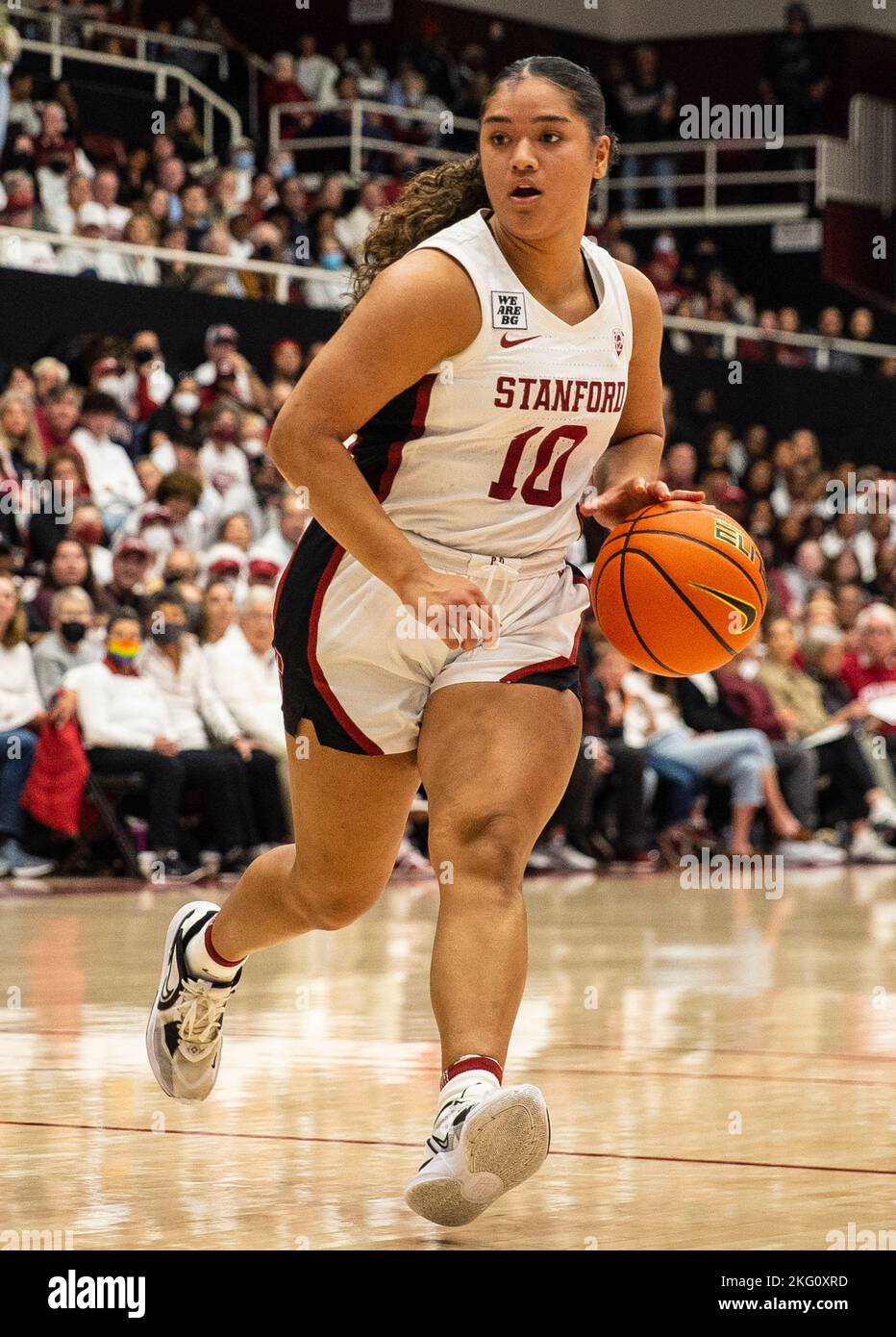 Maples Pavilion Stanford, CA. 20th Nov, 2022. CA, U.S.A. Stanford guard Talana Lepolo (10)looks to pass the ball during the NCAA Women's Basketball game between South Carolina Gamecocks and the Stanford Cardinal. South Carolina beat Stanford 76-71 in overtime at Maples Pavilion Stanford, CA. Thurman James /CSM/Alamy Live News Stock Photo