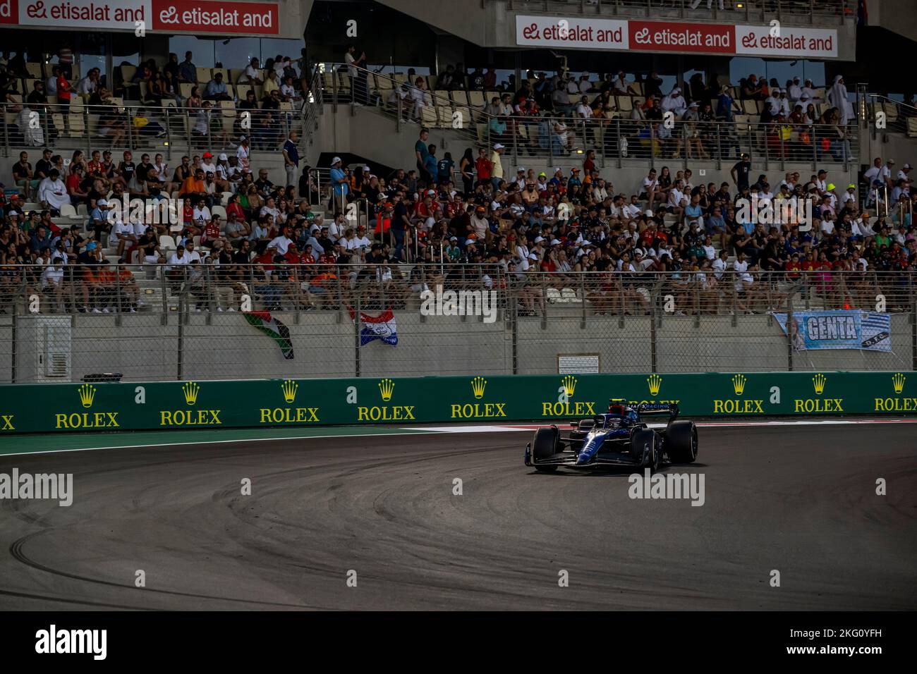 Abu Dhabi, United Arab Emirates, 21st Nov 2022, Nicholas Latifi, from Canada competes for Williams Racing. Race day, round 22 of the 2022 Formula 1 championship. Credit: Michael Potts/Alamy Live News Stock Photo