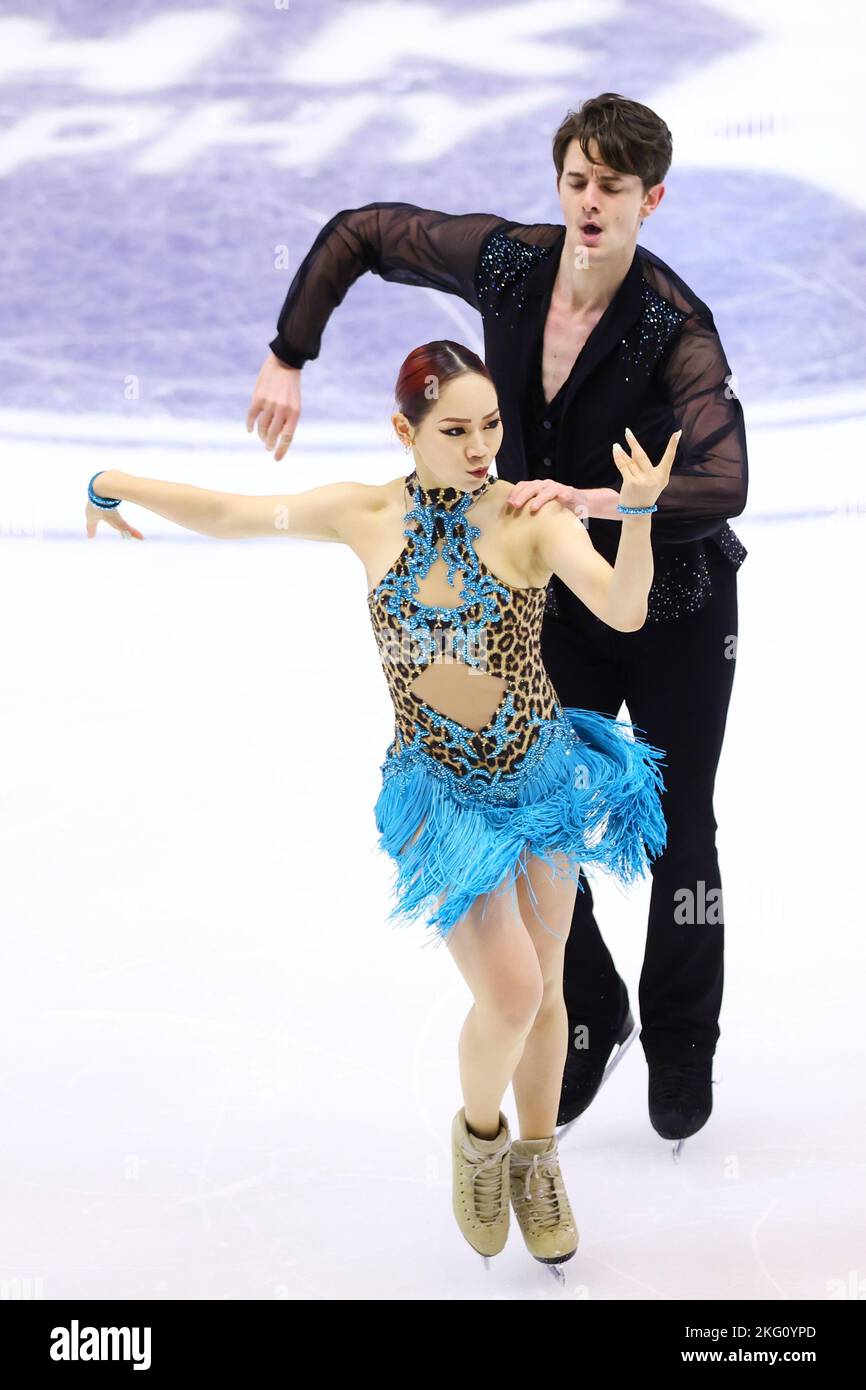 Hokkaido, Japan. 18th Nov, 2022. Misato Komatsubara & Takeru Komatsubara (JPN) Figure Skating