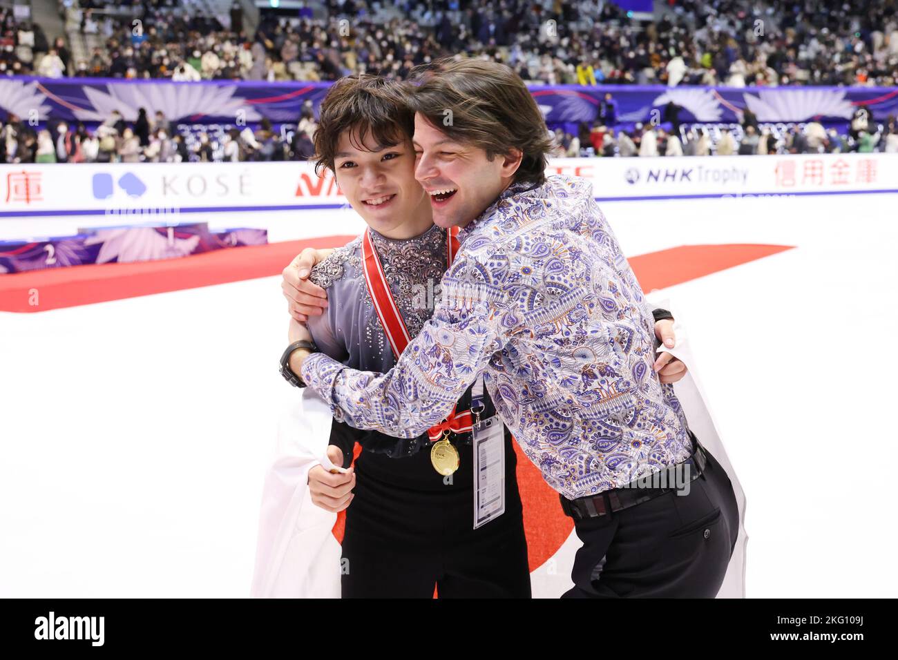 Hokkaido, Japan. 19th Nov, 2022. (L-R) Shoma Uno (JPN), Stephane 