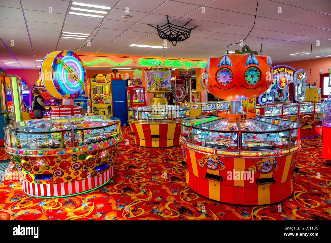 Saltburn pier amusements at Saltburn, North Yorkshire, UK Stock Photo