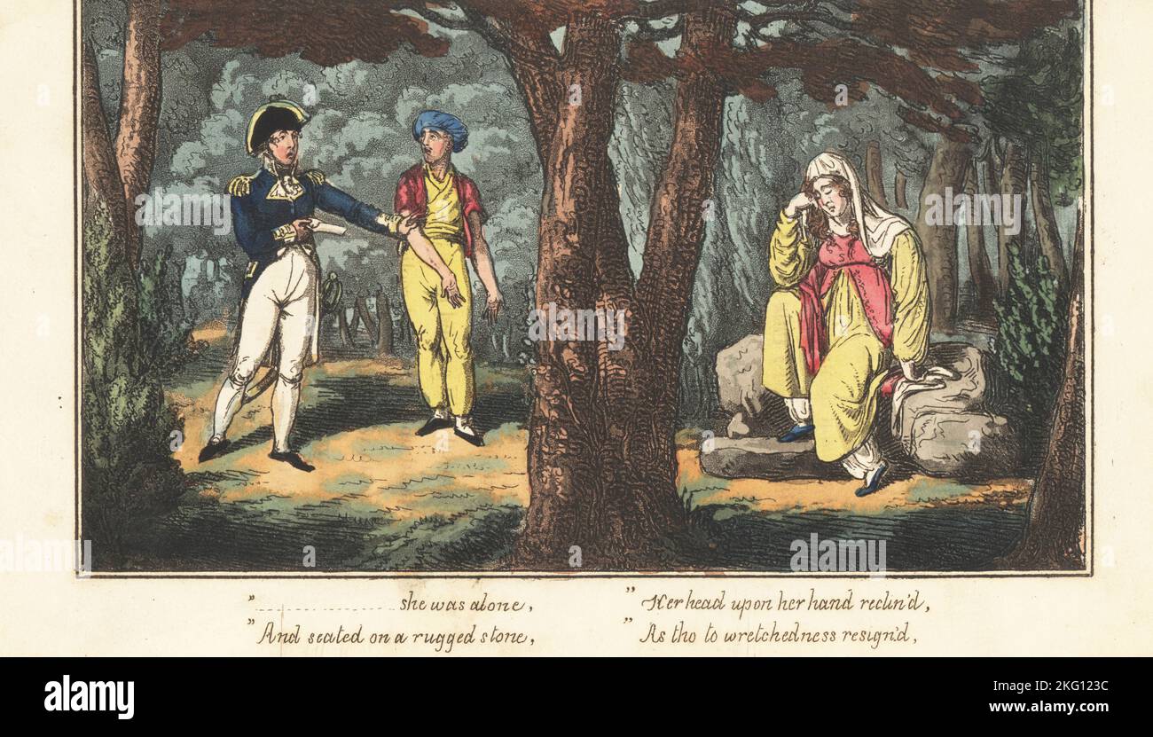 An English naval officer finds a weeping odalisk in a seraglio garden ...