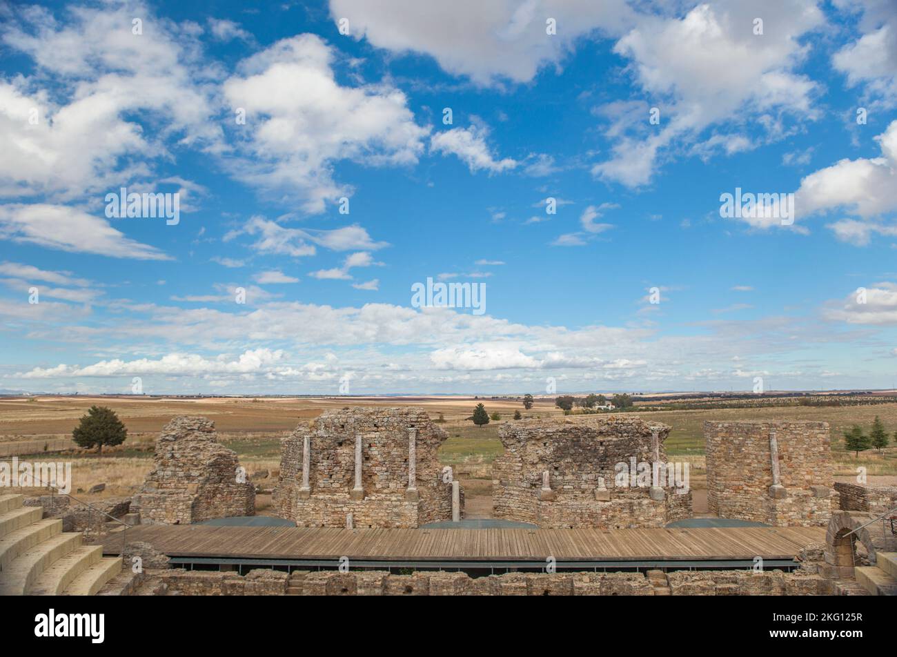 Roman remains of Regina Turdulorum city. Casas de Reina, Badajoz, Spain Stock Photo