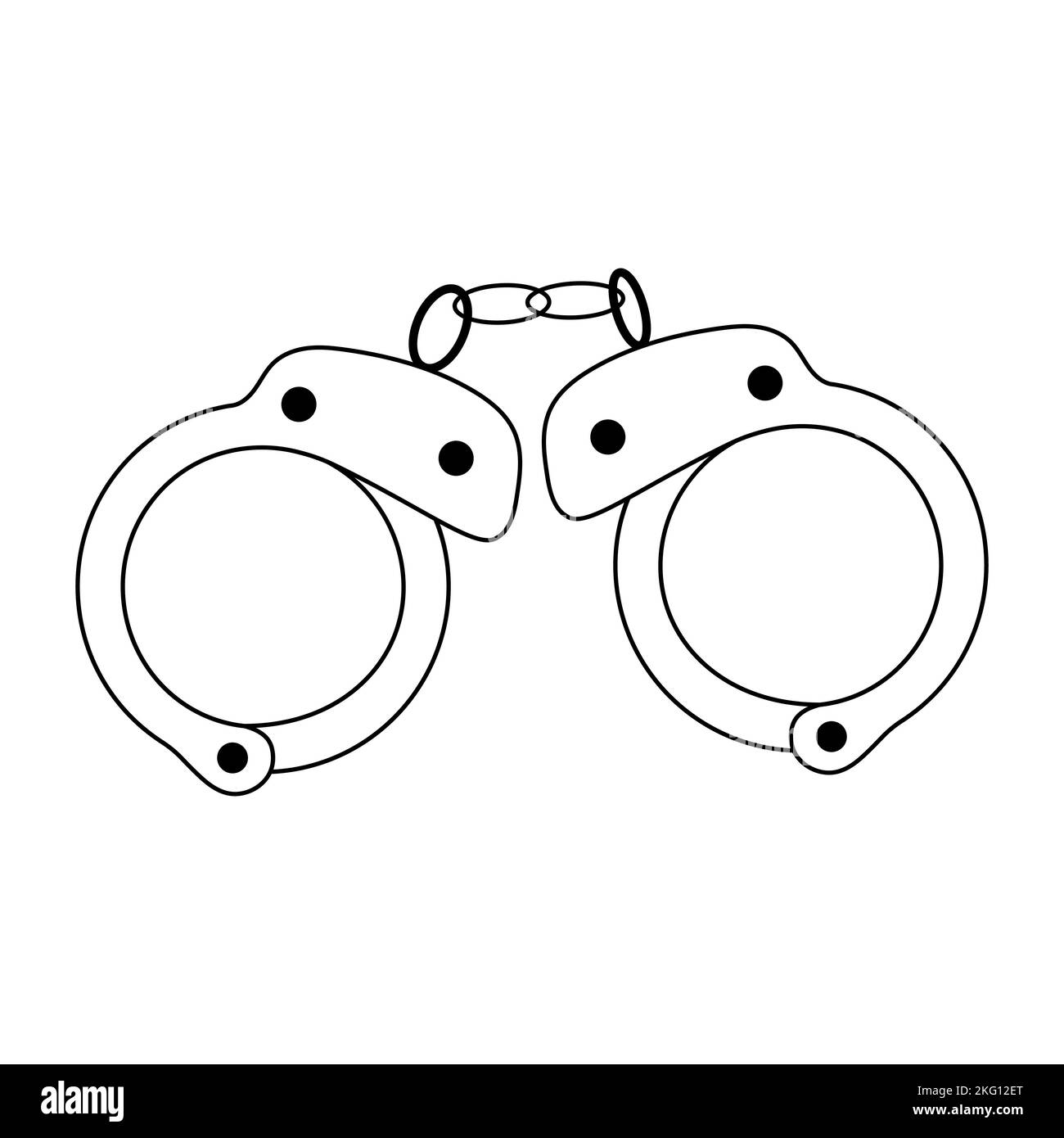 Handcuffs tattoo in y2k, 1990s, 2000s style. Emo goth element design. Old school tattoo. Vector illustration. Stock Vector