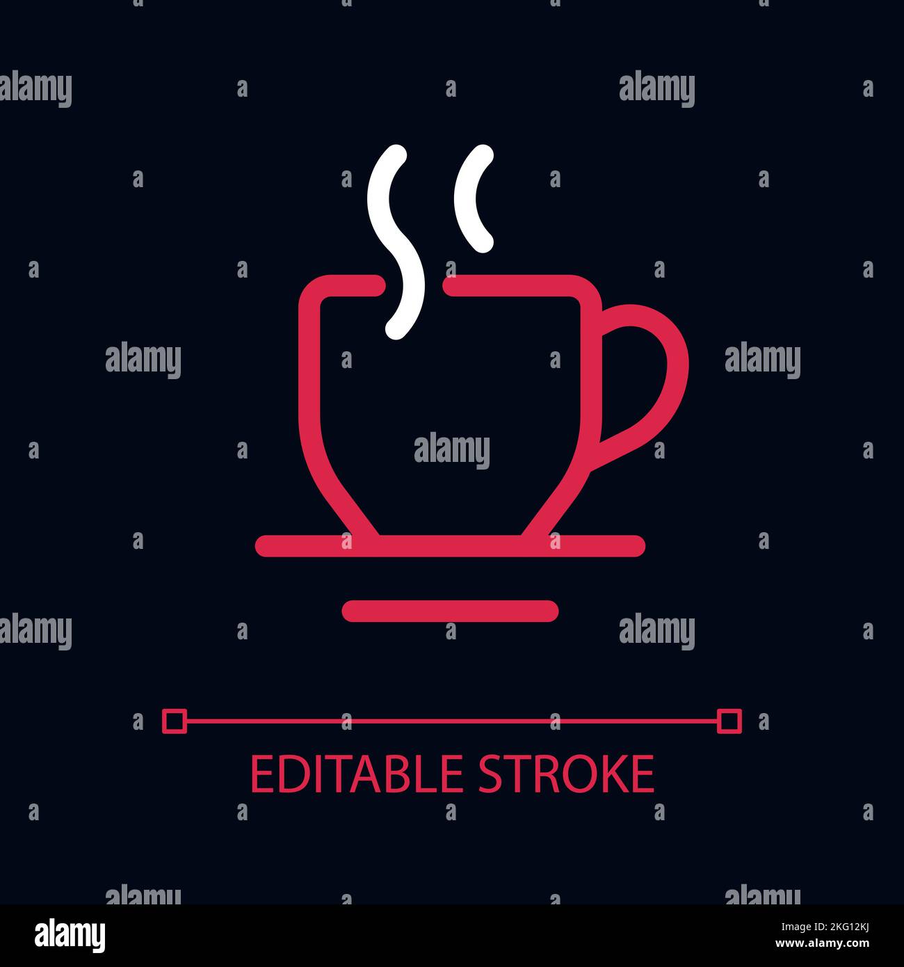 Hot beverage pixel perfect color linear ui icon for dark theme Stock ...