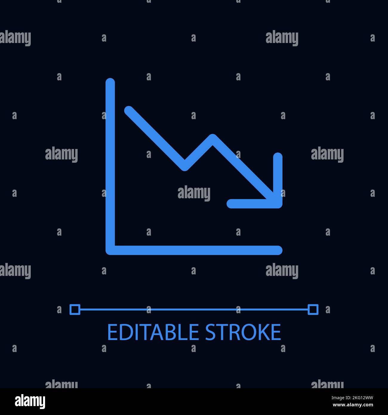 Diminution pixel perfect color linear ui icon for dark theme Stock Vector