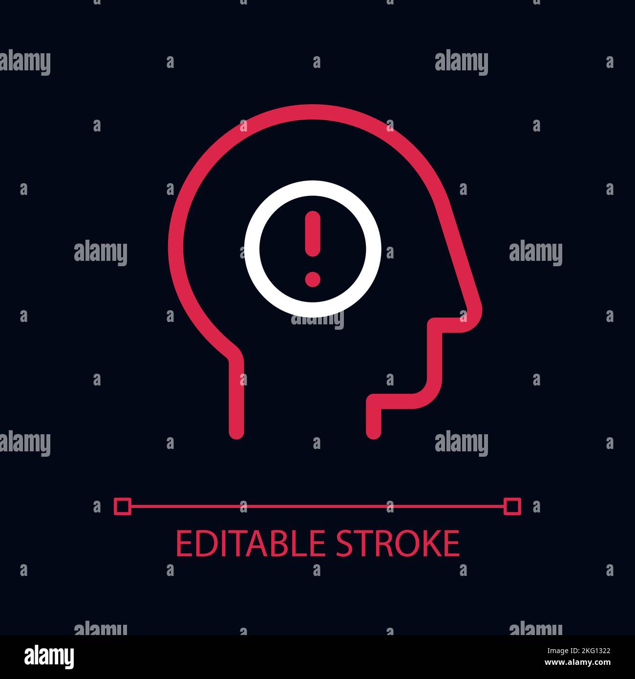 Mental health issues pixel perfect color linear ui icon for dark theme ...