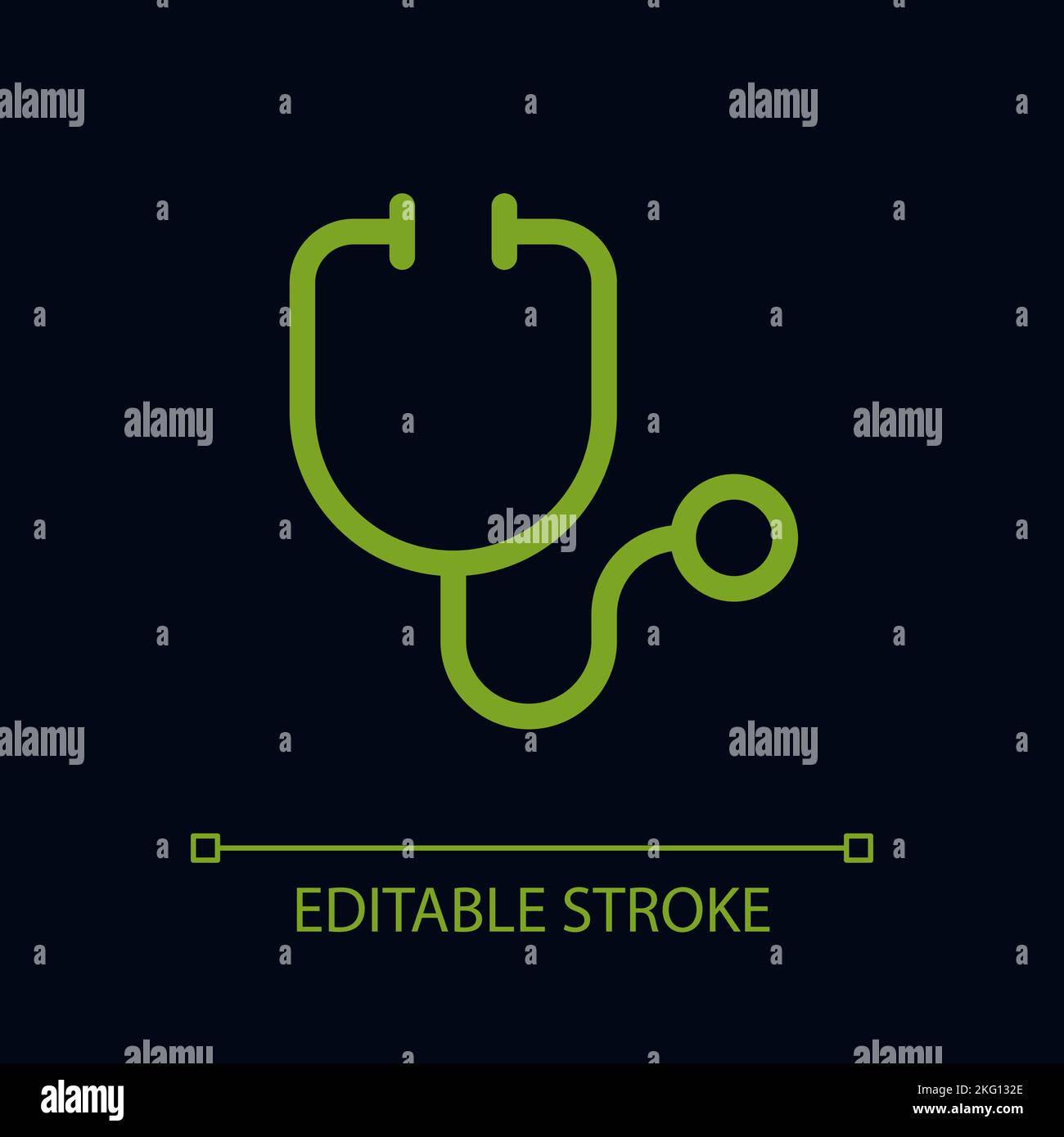 Stethoscope pixel perfect color linear ui icon for dark theme Stock Vector