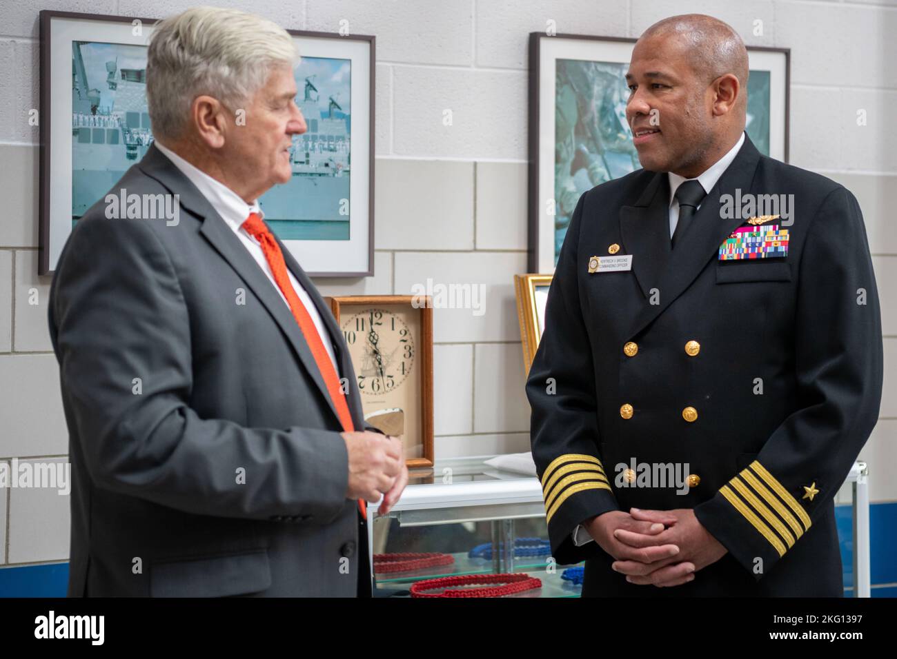 The 8th Master Chief Petty Officer of the Navy, John Hagan, speaks with