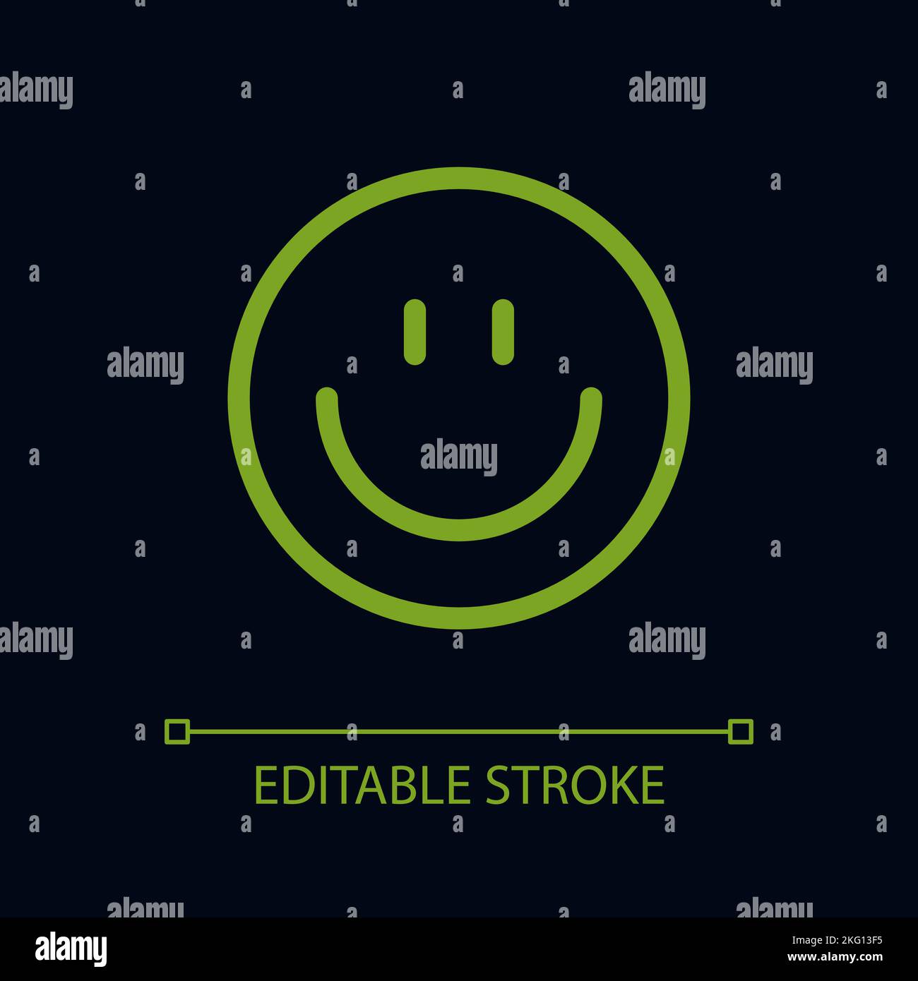 Smiling emoji pixel perfect color linear ui icon for dark theme Stock ...
