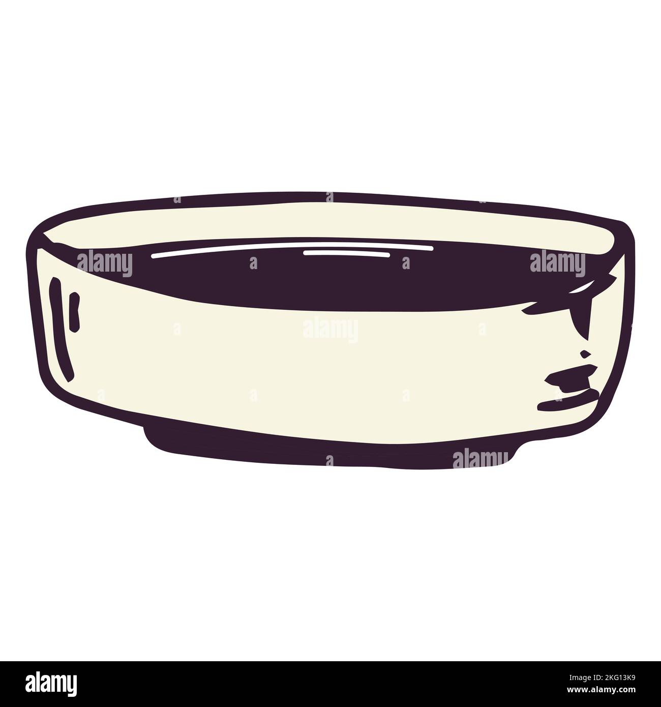 cartoon vector object soy sauce plate. isolated on white Stock Vector