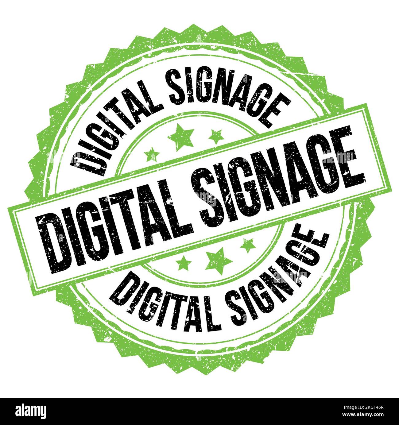 DIGITAL SIGNAGE text written on green-black round stamp sign Stock ...