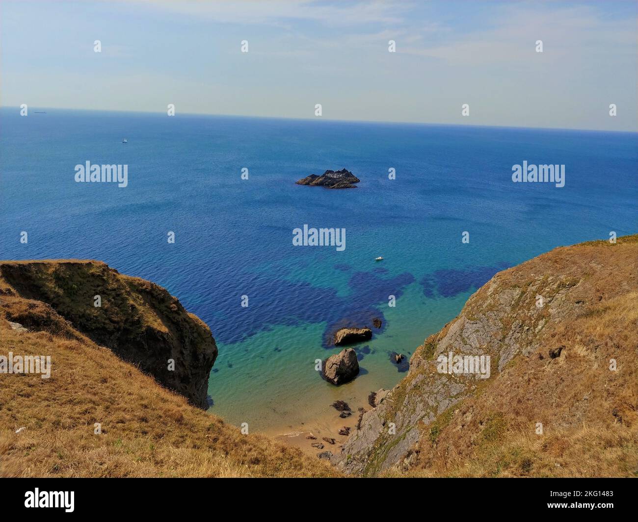 An aerial view of a beautiful sea in Devon, England Stock Photo - Alamy
